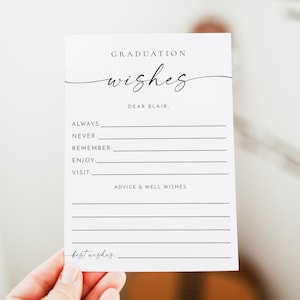 BLAIR minimalistische afstudeeradvies- en wenskaart, moderne boho afstudeeradvieskaart, afstudeerfeestspel, eenvoudige afstudeerwensen