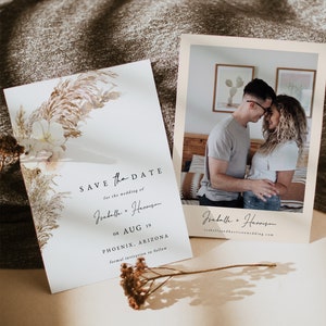 CIERA Boho Save the Date Template, Pampas Grass Save the Date, Bohemian Save the Date, Desert Boho Save the Date, Earth Tone Save the Date