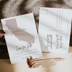 QUINN Kalifornien Save the Date Vorlage, Kalifornien Karte Save the Date Postkarte, DIY druckbare San Francisco, Los Angeles, San Diego Karten