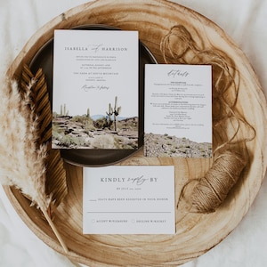 SOUTH MOUNTAIN Wedding Invitation Template Suite, Desert Wedding Invite, Phoenix Arizona Wedding Invitation, South Mountain Preserve Skyline