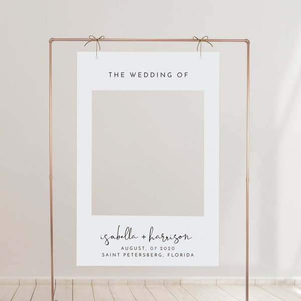 ADELLA Minimalist Photo Prop Frame Template, Modern Wedding Photo Frame Prop Printable, Photo Booth Frame Prop Instant Download