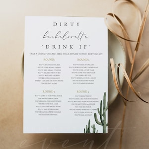 ELEANOR Dirty Drink If Bachelorette Game Printable, Cactus Bachelorette Games, Final Fiesta Bachelorette Bar Games Instant Desert Boho DIY