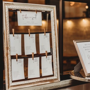 ADELLA Minimalist Wedding Seating Chart Card Template, Modern Wedding Seating Chart Cards, Simple Seating Chart Cards Wedding image 2