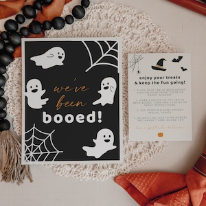 CASPER You&#39;ve Been Booed-spel, Ghost You&#39;ve Been Booed-bord afdrukbare sjabloon, Halloween-spel van de buren, Booed-cadeaubon direct downloaden