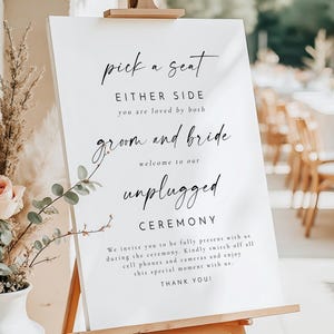 BLAIR PRINTED + SHIPPED Pick a Seat Sign, 18x24" Wedding Open Seating Sign, Modern Minimalist Wedding Sign, Boho Wedding Signs Open Seating