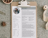 Gray and Hunter Green Modern Resume Template, Resume Template Instant Download, Professional Resume Template, Resume with Picture