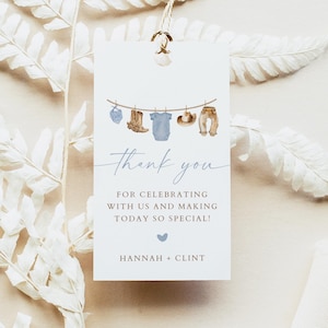 CLINT Cowboy Favor Tag, Cowboy Baby Shower Favor Tag, Rodeo Favor Tag, Rodeo Baby Shower Gift Tag for Boy, Printable Instant Download DIY