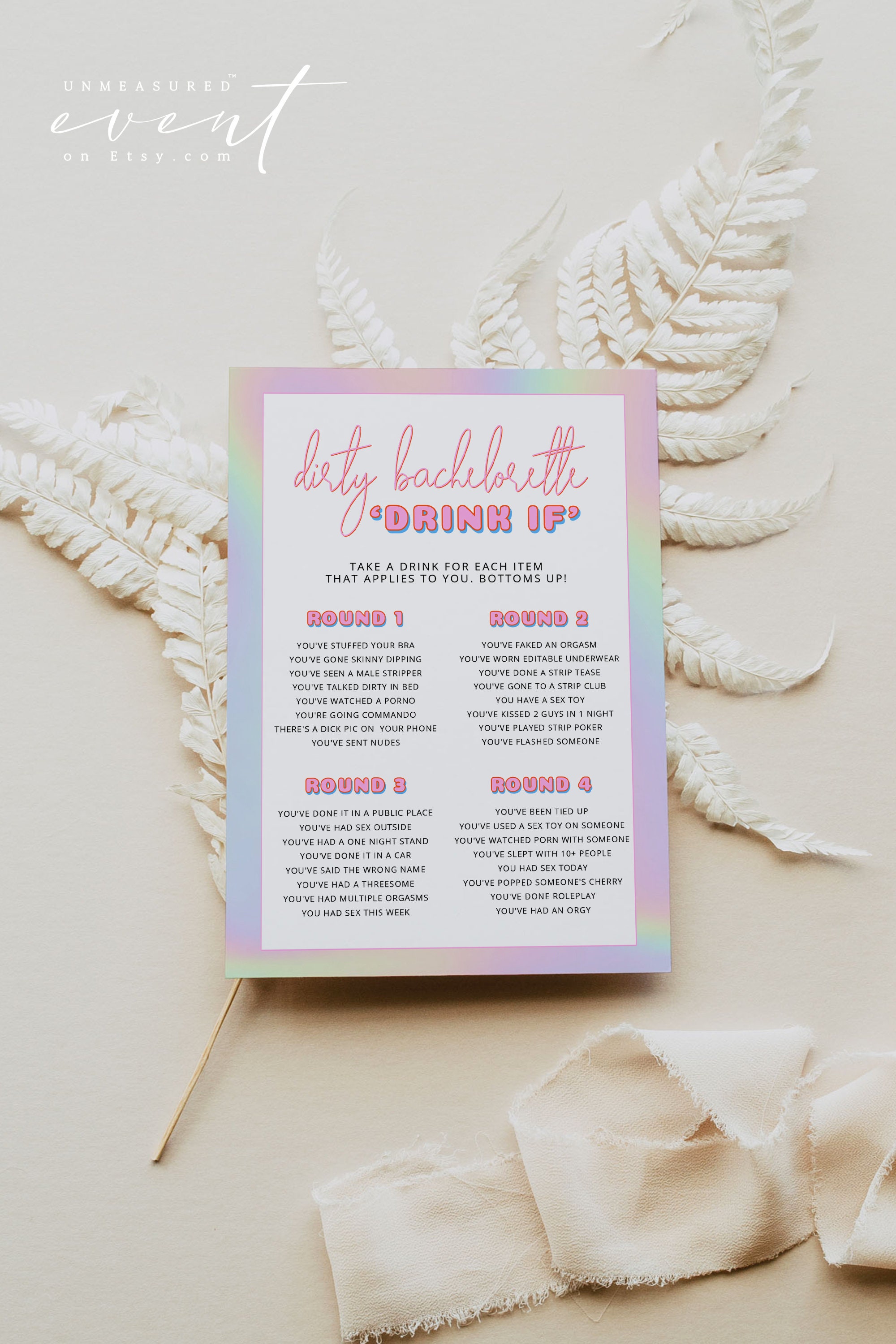 DINA Dirty Drink If Bachelorette Game Printable Space Cowgirl - Etsy