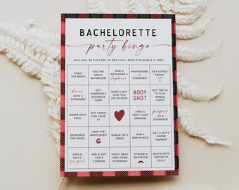 FROST Bingo Bachelorette Game Printable, Plaid Bachelorette Game, Flannel Bachelorette Bar Game, Mountain Bachelorette Game Rustic Instant