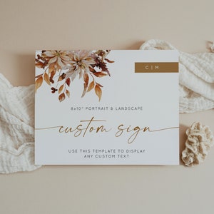 TALIA 8x10 Boho Wedding Sign Template, Bohemian Wedding Signage ...