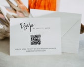 ADELLA Minimalist QR Code RSVP Card Template, Printable Rsvp Card, Modern Wedding Response Card, Simple Rsvp on Wedding Website Insert Card