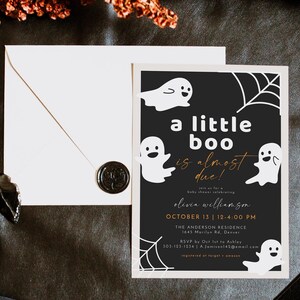 CASPER Ghost Baby Shower Invitation Template, Modern Halloween Baby ...