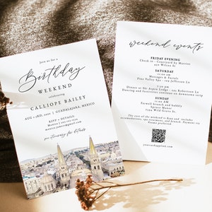 GUADALAJARA Birthday Invitation & Itinerary Template, Guadalajara Mexico Birthday Invite Printable, Destination Birthday Weekend Schedule