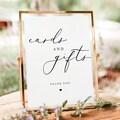 EVELYN PRINTED + SHIPPED Wedding Cards and Gifts Sign, 8x10" Favor Sign, Minimalist Wedding Signs, Elegant Card Table Sign, Wedding Signage