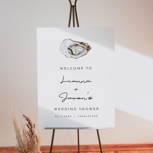 CATE Modern Clambake Welcome Sign Template, Clam Couples Shower Welcome, Beach Wedding Shower Welcome, Minimalist Clambake Poster Instant