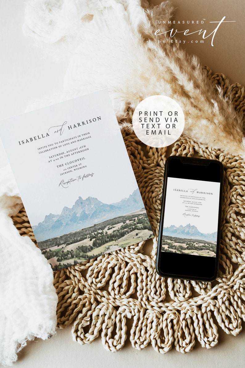 JACKSON HOLE Wedding Invitation Template Suite Jackson Hole Etsy