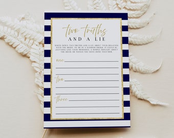 KRISTA Two Truths and a Lie Bachelorette Game, Nautical Bachelorette Game, Nauti Bachelorette Bar Game Instant Boho Blush Bar Game, Boating