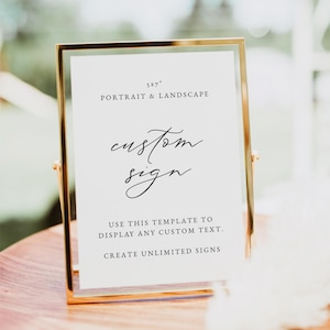 MARAH 5x7 Minimalist Wedding Sign Template, Modern Wedding Signage, Printable Signs for Party, Editable Wedding Sign, Editable Sign Instant