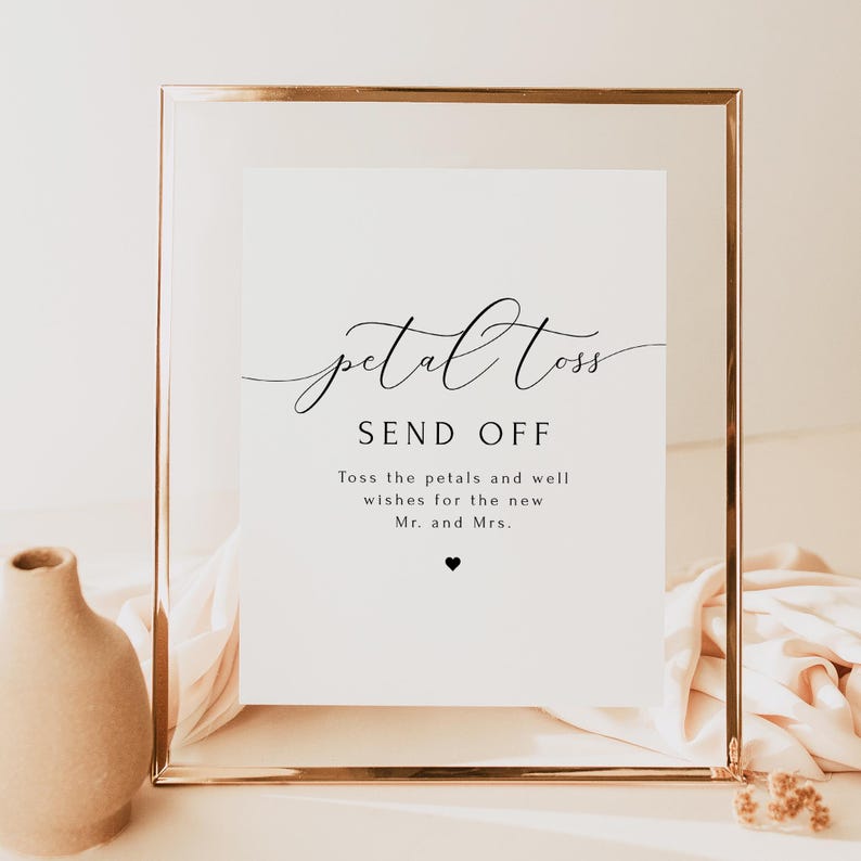 Petal Send Off PRINTED + SHIPPED Petal Toss Send off Sign, Wedding Petal Toss Sign ...