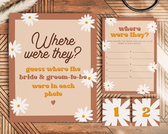 STEVIE Retro Where Were They Bridal Shower Game, Kisses for Mrs Bridal Shower Game, 70's Bridal Shower, Groovy Peace Out Hippie Theme DIY