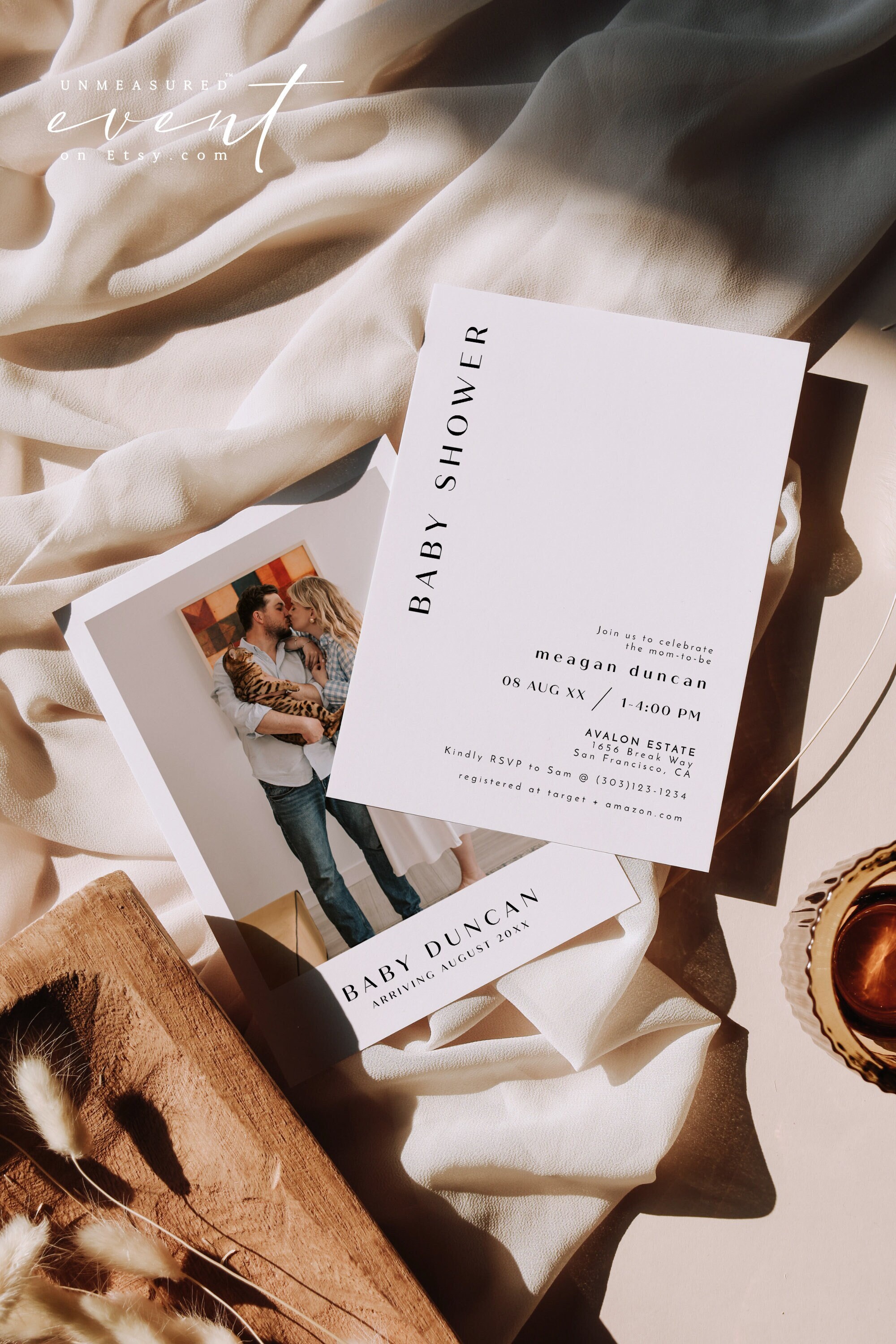 ZARA Baby Shower Invitation Template Printable Baby Shower Invitation Template Modern Minimalist Baby Invite Photo Evite Templett