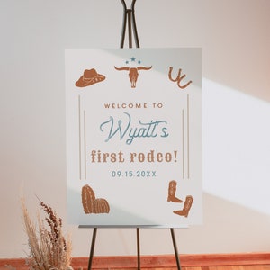 Rodeo 1st Birthday Welcome Sign, Cowboy Birthday Welcome Sign Printable, Boy First Birthday Welcome Sign, Texas Ranch Desert Cowboy WYNONA