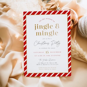 MERI Festive Jingle and Mingle Holiday Party Invitation Template Printable Christmas Party Invitation Editable Digital Text Invite