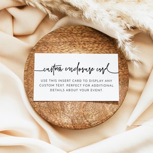 Plantilla de tarjeta adjunta MARLO, tarjeta adjunta de boda minimalista moderna, tarjeta de detalles imprimible, inserto de invitación personalizado de boda boho