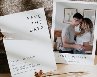 Minimalist Save the Date Template, Modern Save the Date, Boho Save the Date Cards, Photo Save the Date, Editable Template Instant KENNEDY