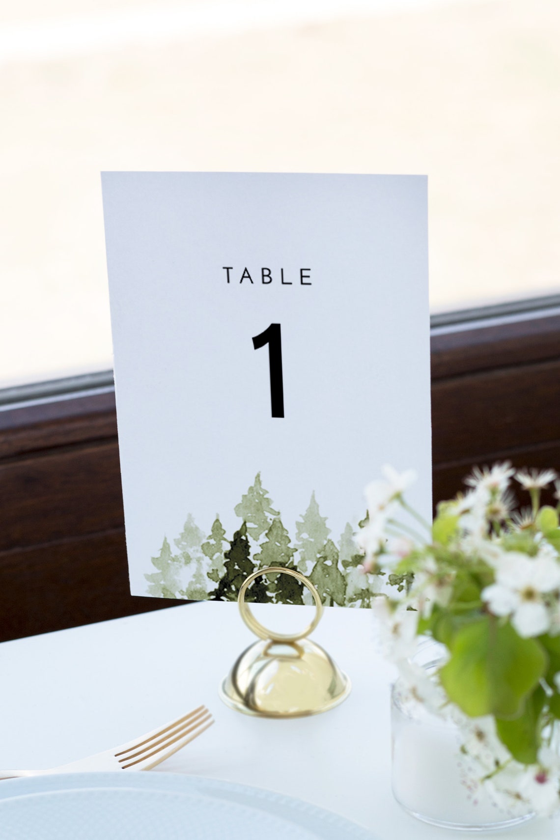 JENNA Rustic Pine Tree Table Number Template Wedding Table - Etsy
