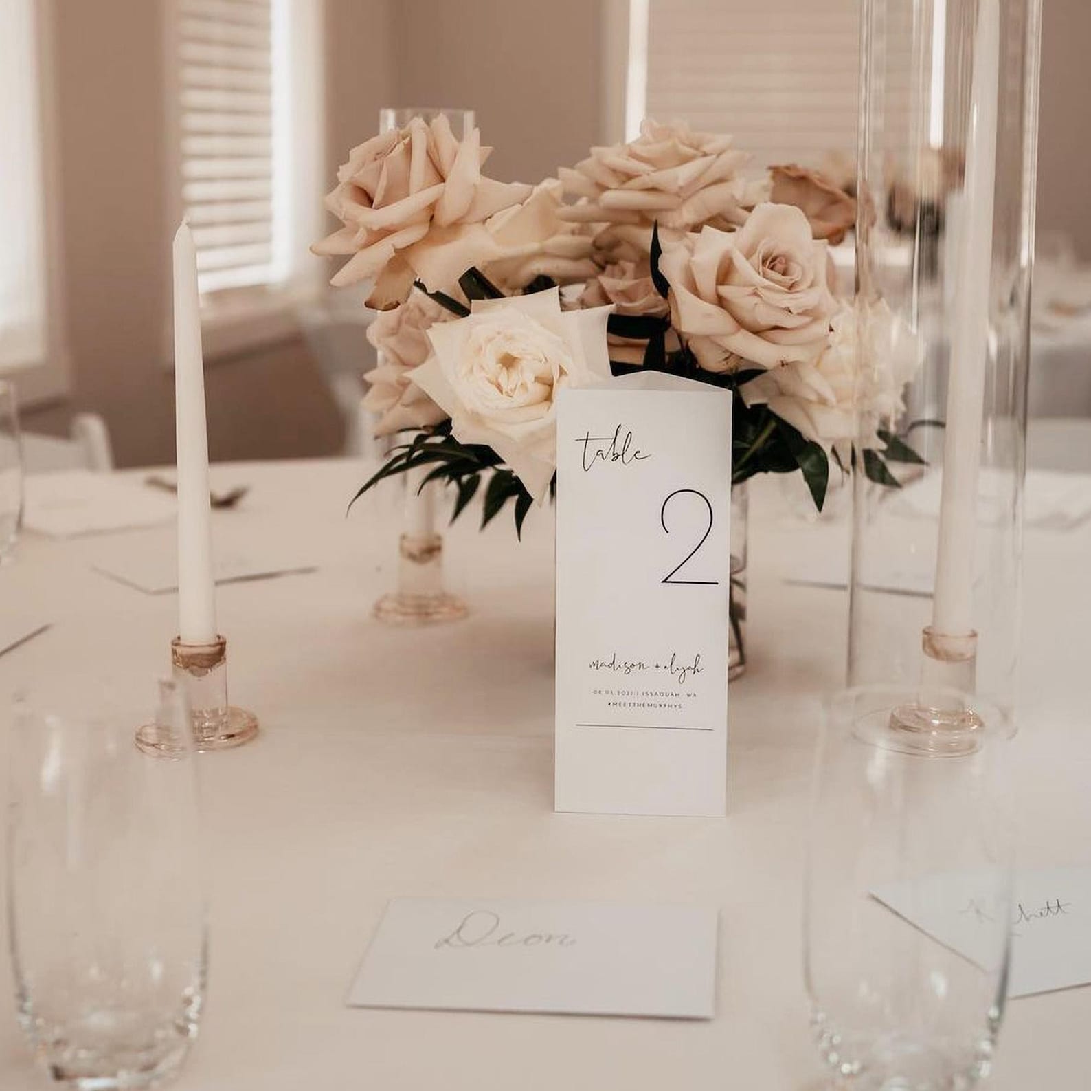 Minimalist Wedding Triangle Table Number Template, Modern Trifold Table ...