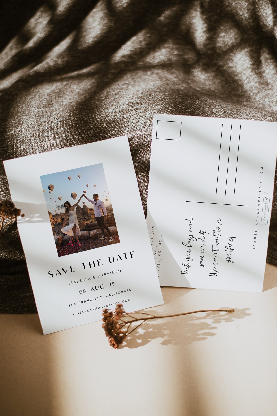 ZARA Modern Photo Wedding Invitation Template Bundle | Etsy