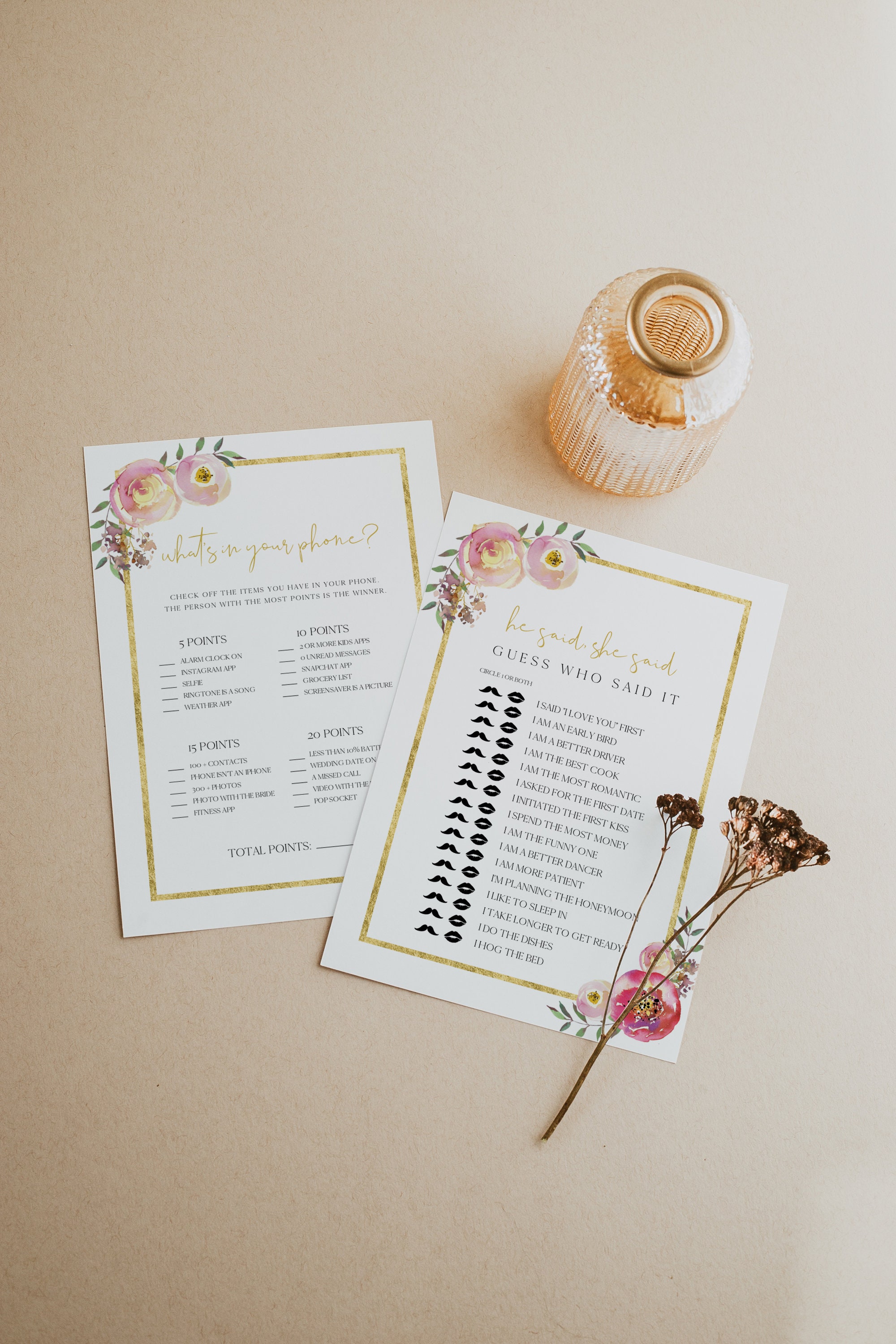 Gold Bridal Shower Game Duo Templates Guess Who Said It - Etsy Gold Bridal Shower Game Duo Templates Guess Who Said It - Etsy
