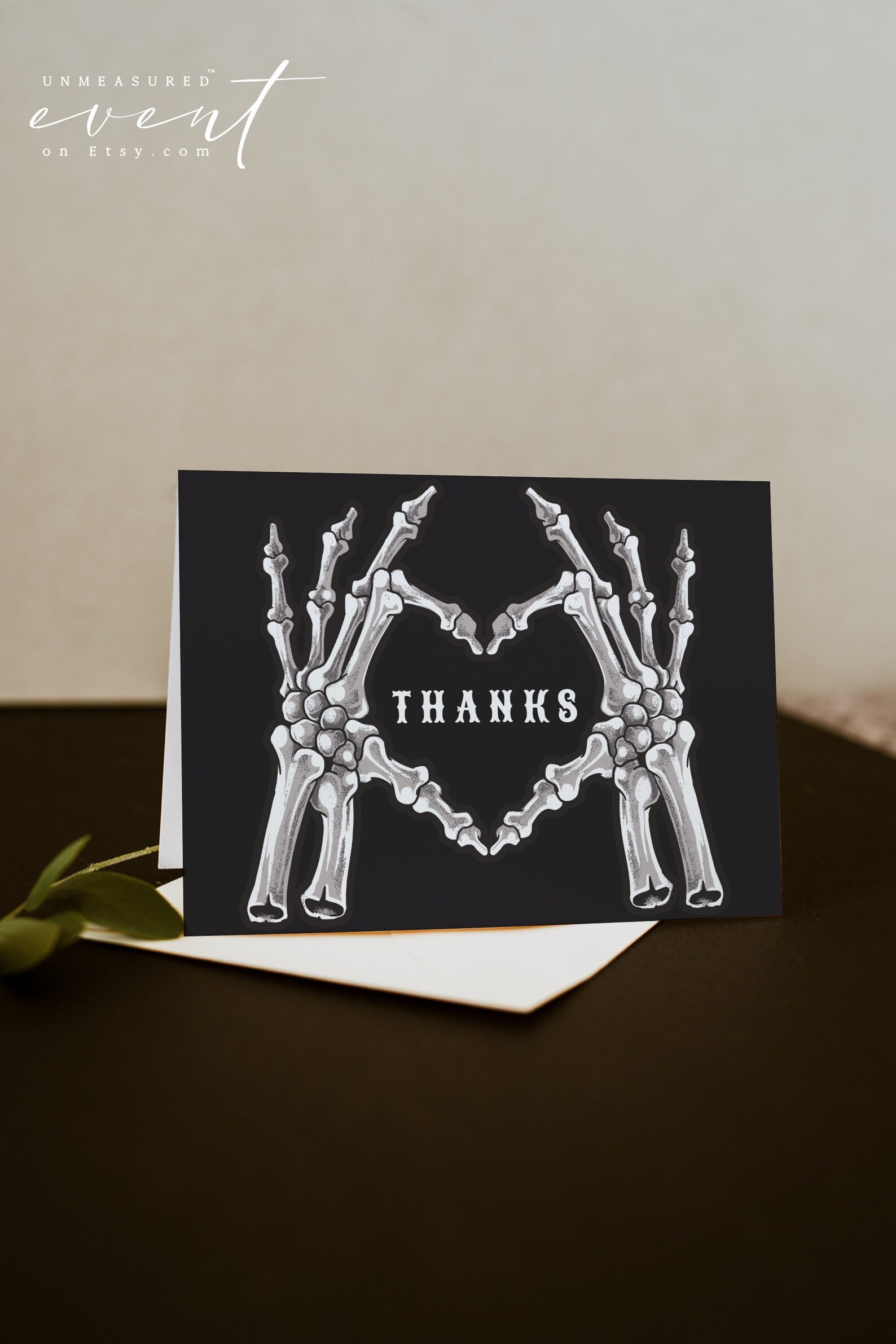 NOVA Skeleton Heart Thank You Card Template Skeleton Hands - Etsy