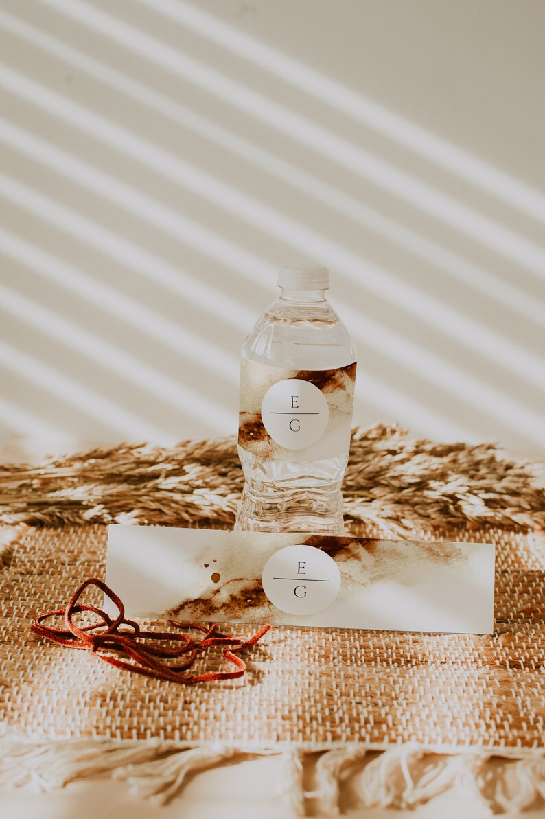 Burnt Orange Wedding Water Bottle Label Rust Watercolor Water Bottle Label Template Navy Water Bottle Stickers JAYLA Baby Shower Bridal