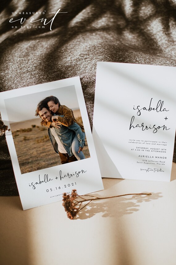 ADELLA Minimalist Wedding Invitation Template Photo