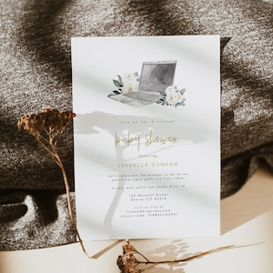 Virtual Baby Shower Invitation Template, Online Baby Shower Invitation, Baby Shower Invitation Templett, Instant Download Printable