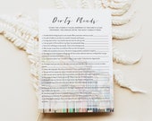 NOLA Dirty Minds Bachelorette Game Template, New Orleans Bachelorette Game Printable, Bourbon St Watercolor Skyline, Destination Travel DIY