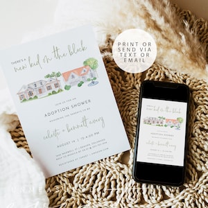 New Kid On the Blcok Adoption Shower Invitation, Gender Neutral Adoption Party Invite, Welcome Home Adoption Evite Homecoming  Baby Invite