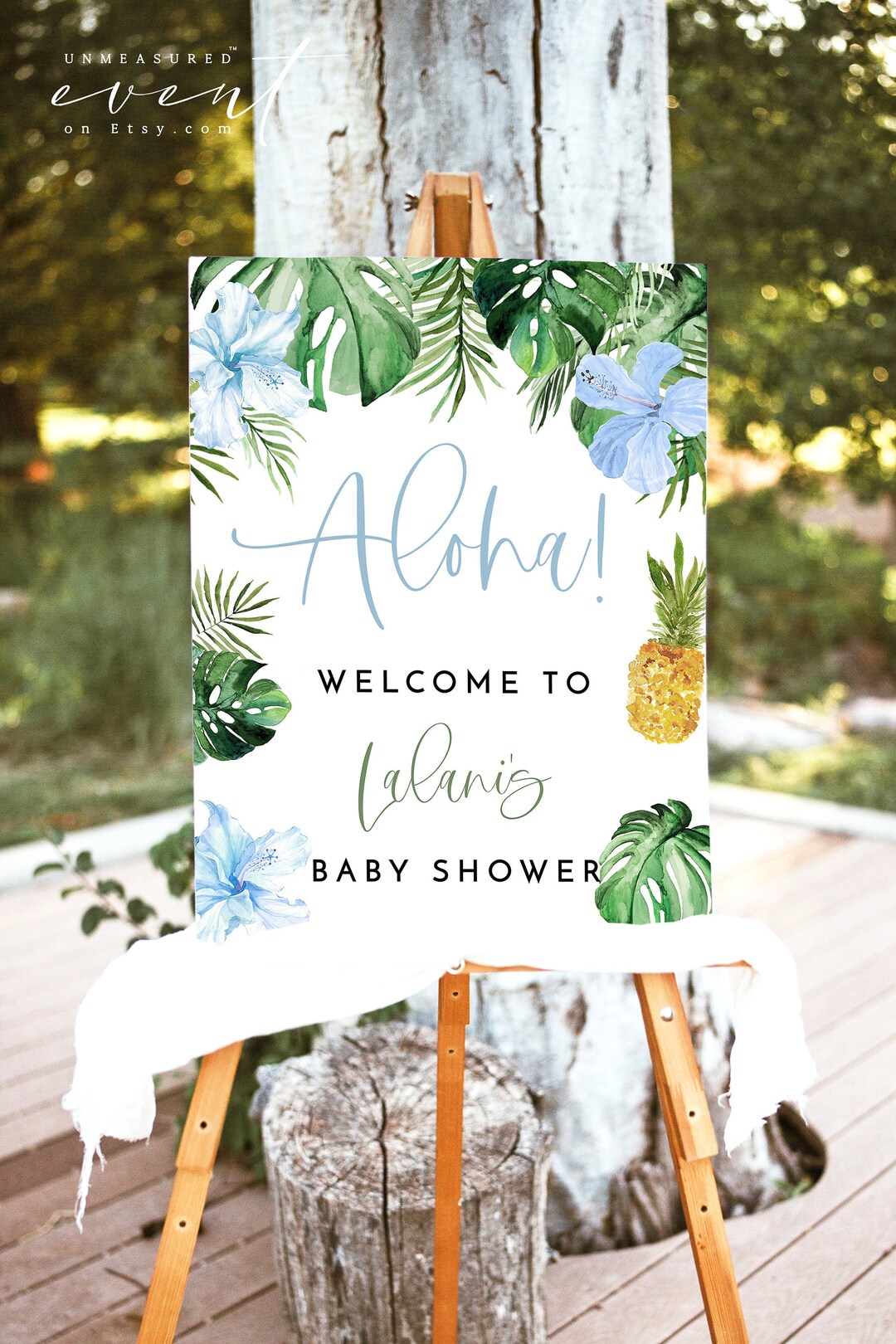 LALANI Aloha Baby Shower Welcome Sign Template, Luau Baby Shower ...