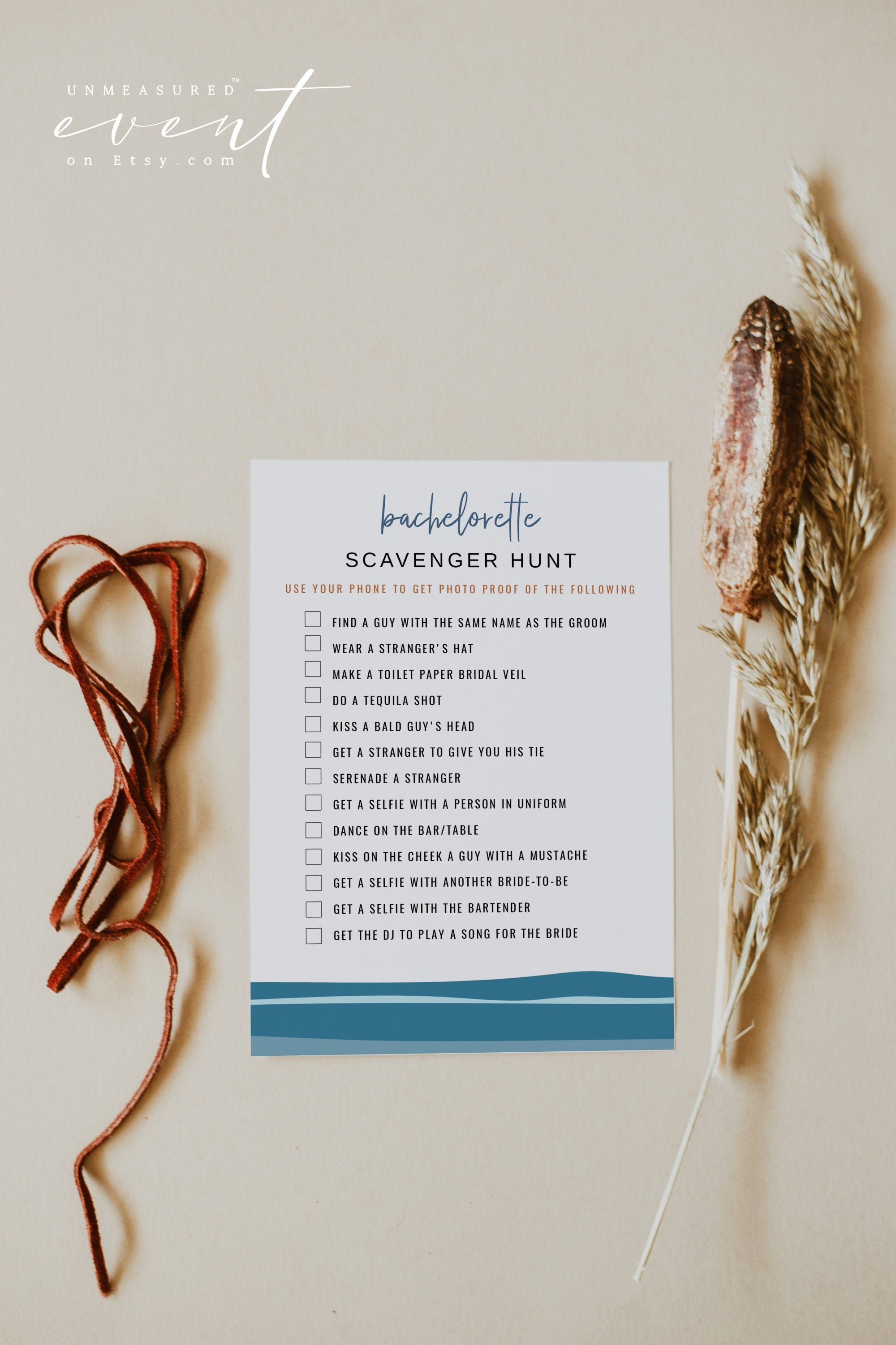 REED Bachelorette Scavenger Hunt Game Printable Lake | Etsy