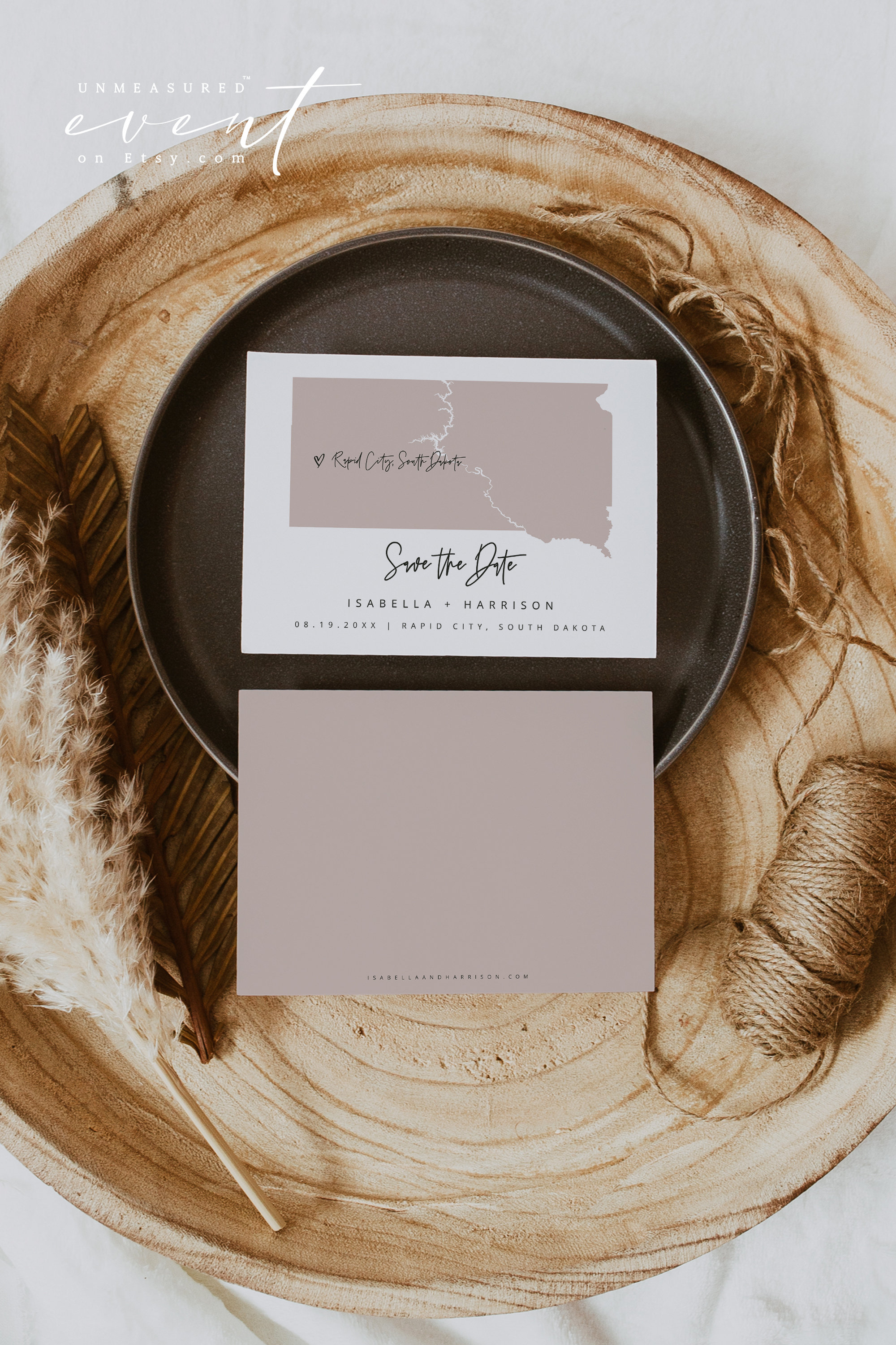 QUINN South Dakota Map Save the Date Template South Dakota Etsy