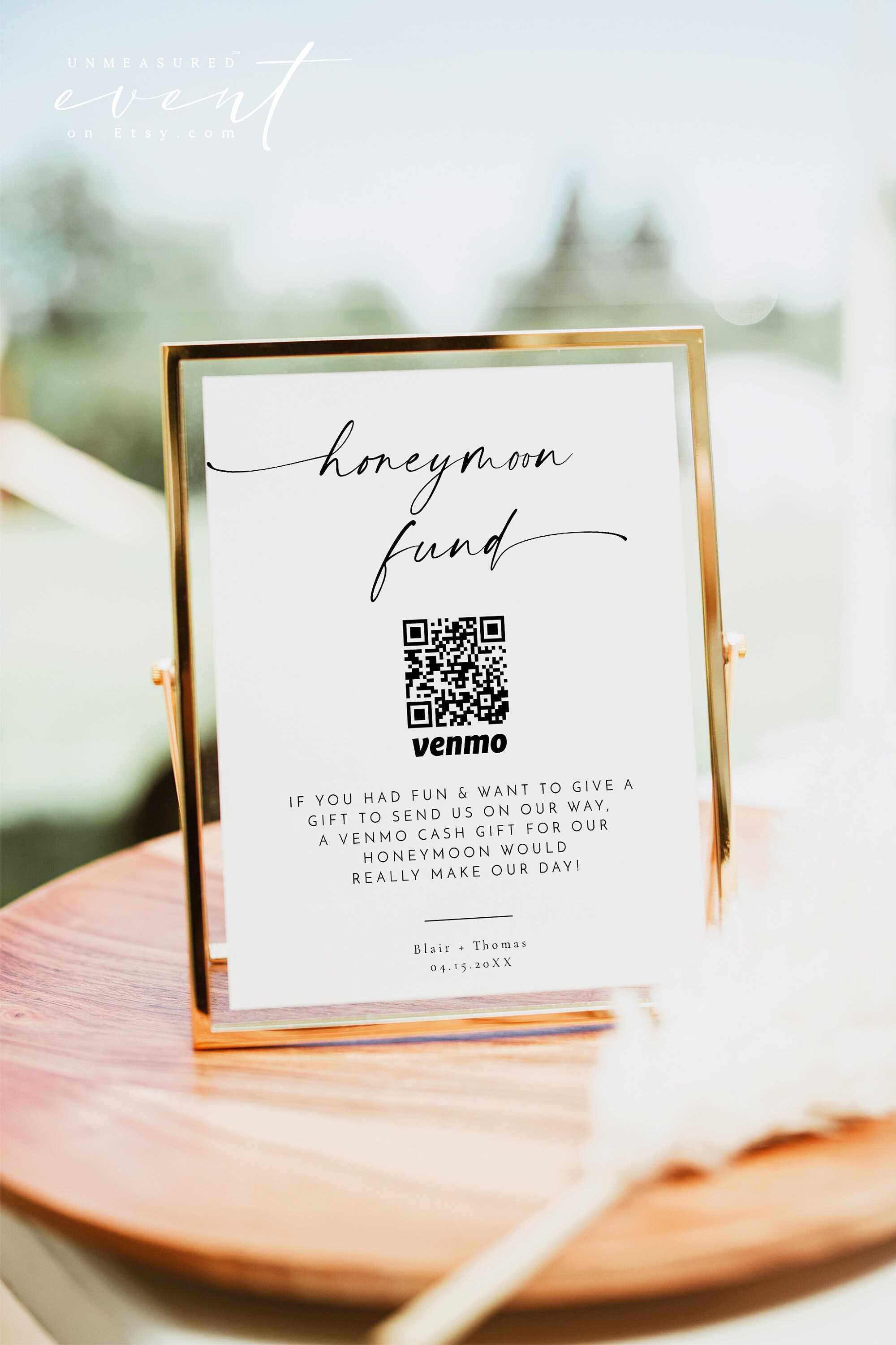 Buy Minimalist Honeymoon Fund Sign Wedding QR Code Sign Online in India -  Etsy