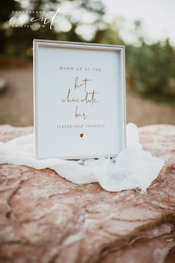 INDIE Modern Bohemian Terracotta Hot Chocolate Bar Sign Printable Template