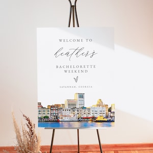 SAVANNAH GEORGIA Bachelorette Welcome Sign Template, Savannah Bachelorette Banner, Printable Bachelorette Signs, Destination Bachelorette