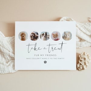 ADELLA Minimalist Wedding Favor Sign Template, Modern Dog Treat Wedding Favors Sign, 5 Pet Treat Favor Sign, Simple Biscuit Bar Sign