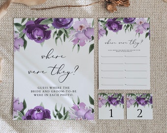 LILAH Over or Under Bridal Shower Game, Purple Floral Bridal Shower, Lavender Lilac Floral Bridal Shower Games, Garden Shower Instant DIY
