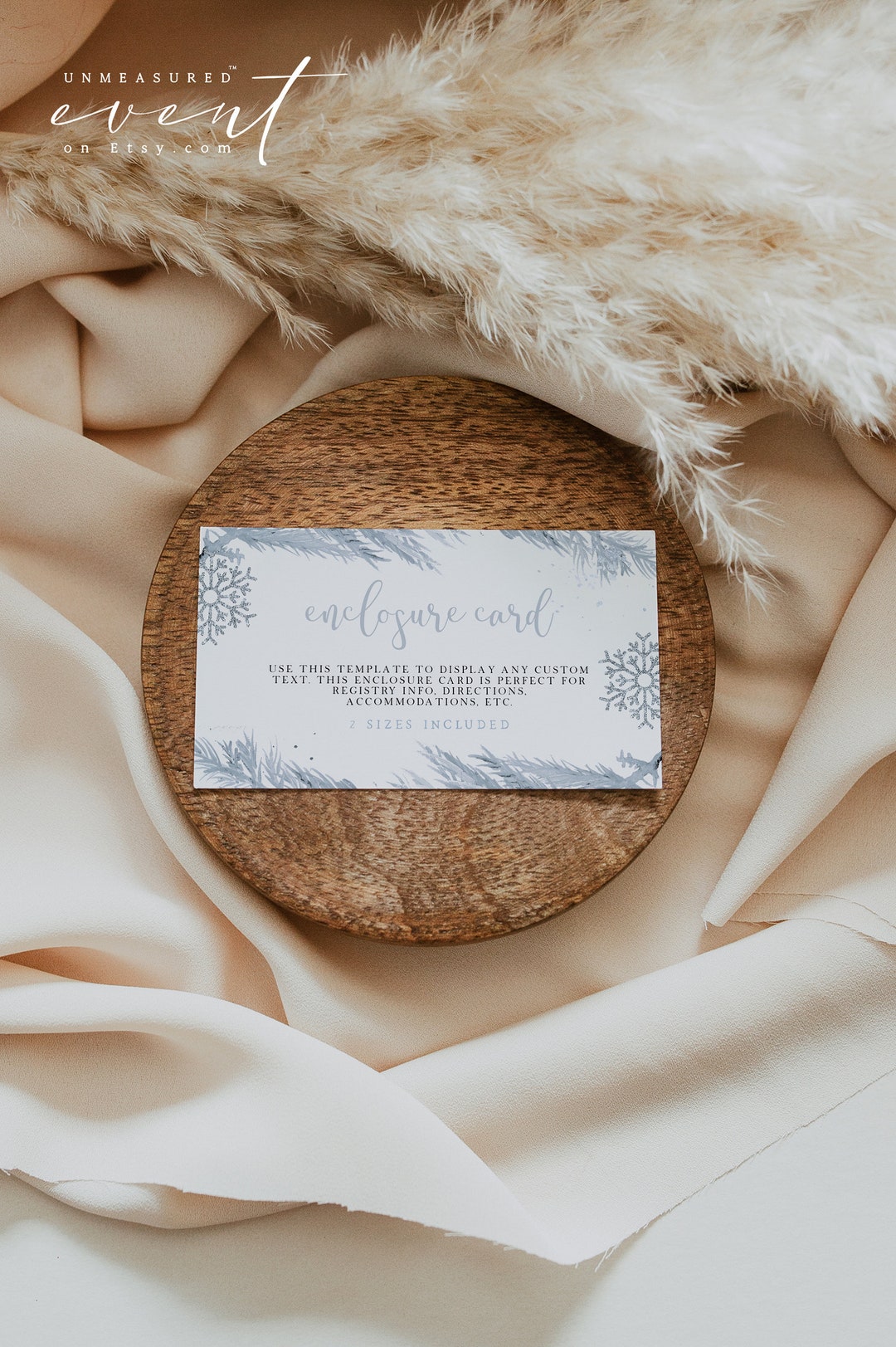RORY Winter Enclosure Card Template, Dusty Blue Printable Invitation ...