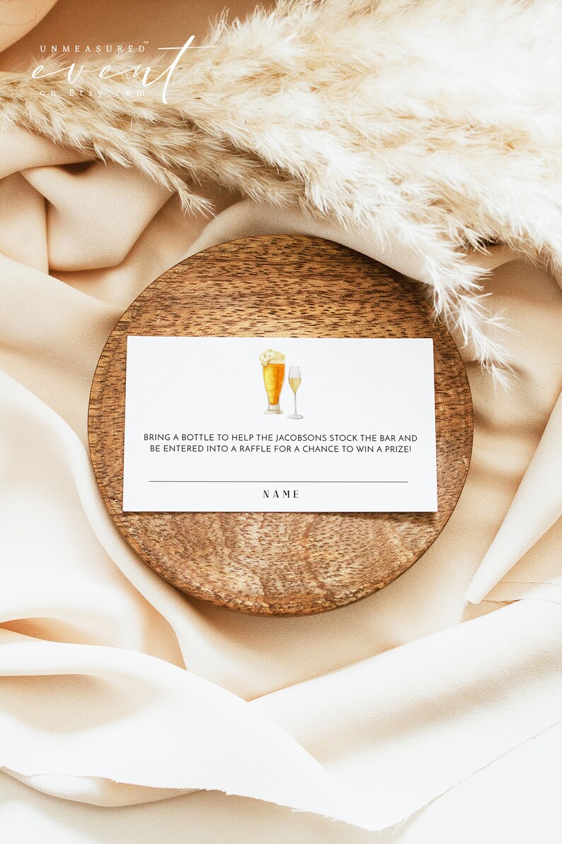 CHARLIE Bottle Raffle Sign and Raffle Ticket Template, Stock the Bar ...