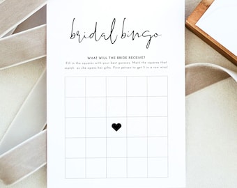 ADELLA Minimalist Bridal Bingo Bridal Shower Game Template, Bridal Shower Games Instant Download, Shower Games Printable, Modern Editable